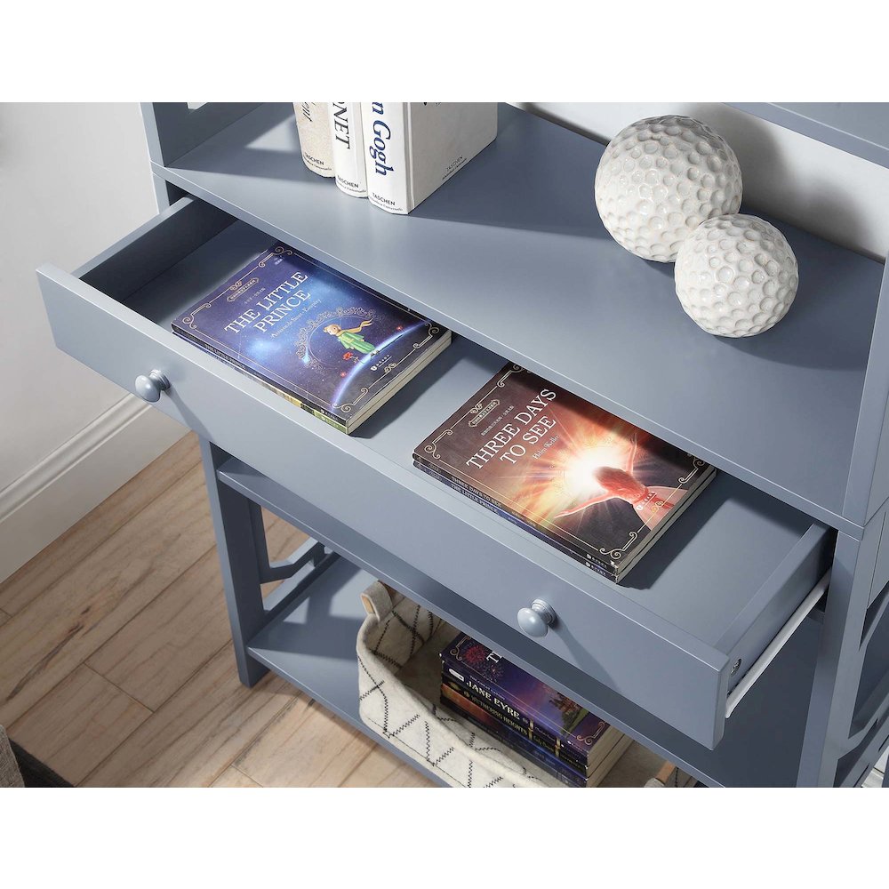 Omega 5 Tier Bookcase with Drawer. Picture 4