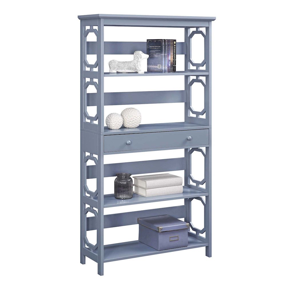 Omega 5 Tier Bookcase with Drawer. Picture 3