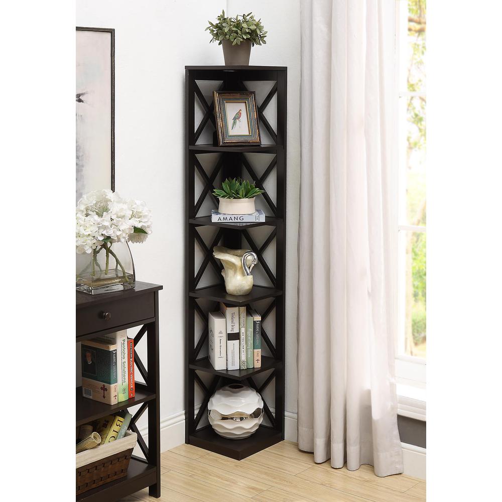 Oxford 5 Tier Corner Bookcase. Picture 1