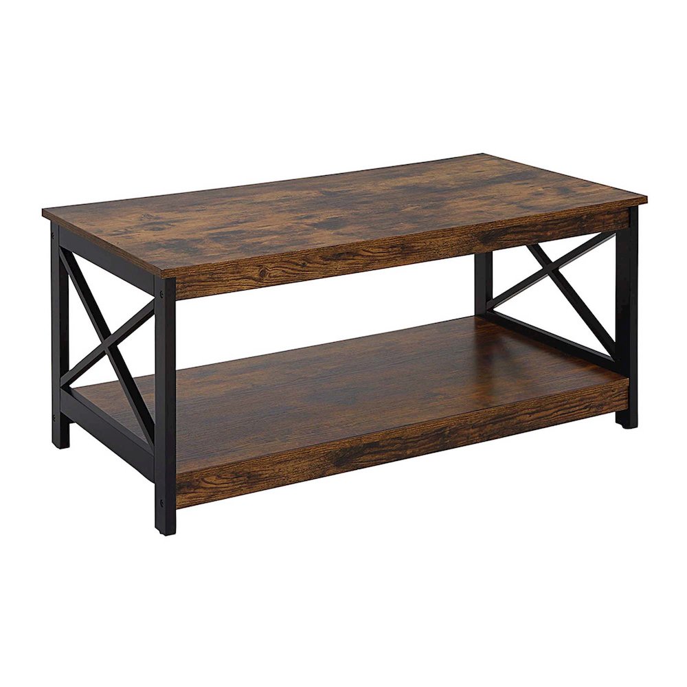 Oxford Coffee Table with Shelf Barnwood/Black. Picture 1
