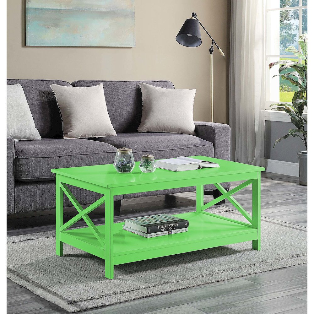 Oxford Coffee Table with Shelf Lime. Picture 2