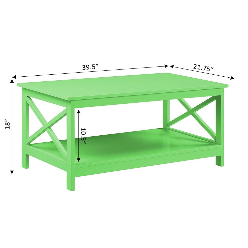 Oxford Coffee Table with Shelf Lime. Picture 5