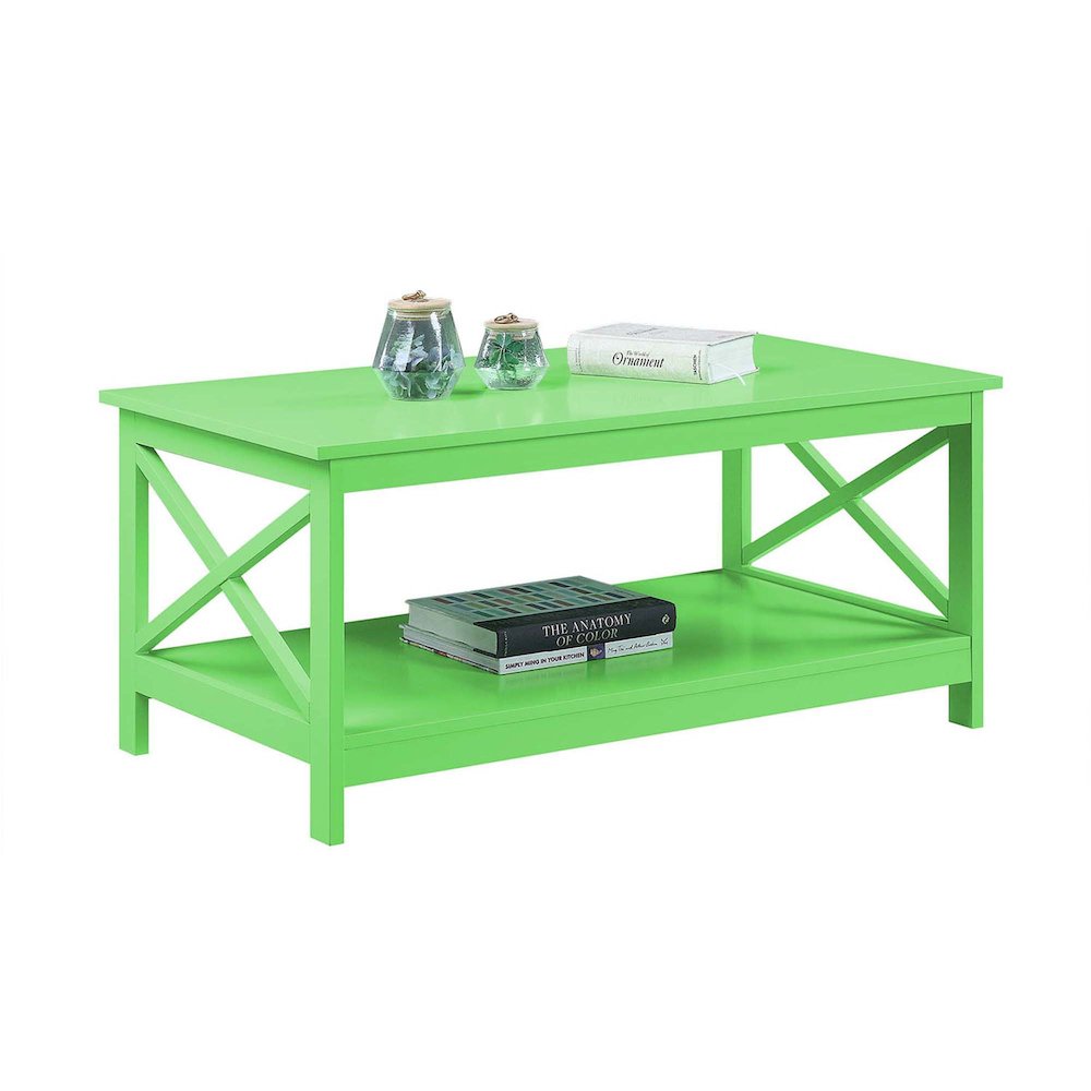 Oxford Coffee Table with Shelf Lime. Picture 3
