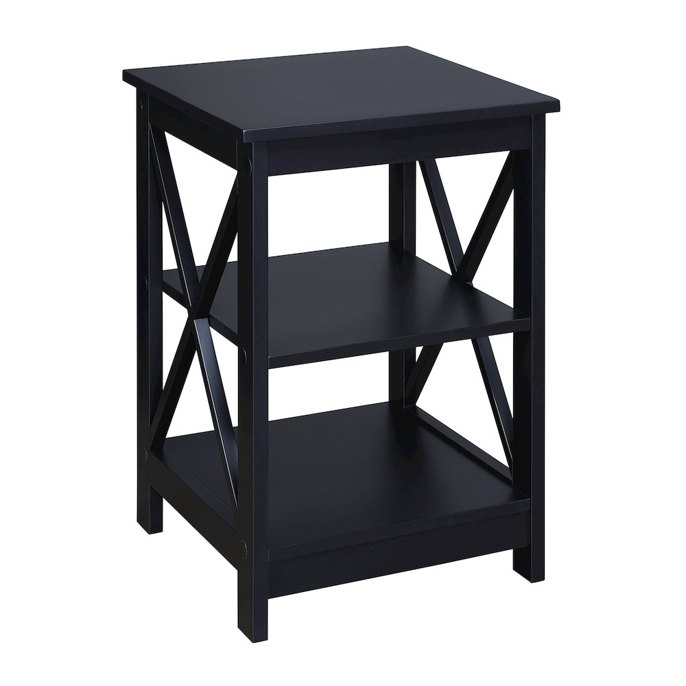 Oxford End Table with Shelves Black. Picture 1