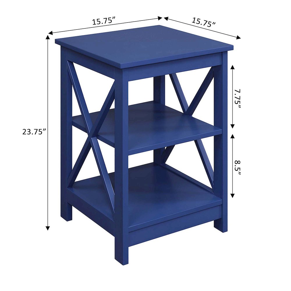 Oxford End Table with Shelves Cobalt Blue. Picture 4