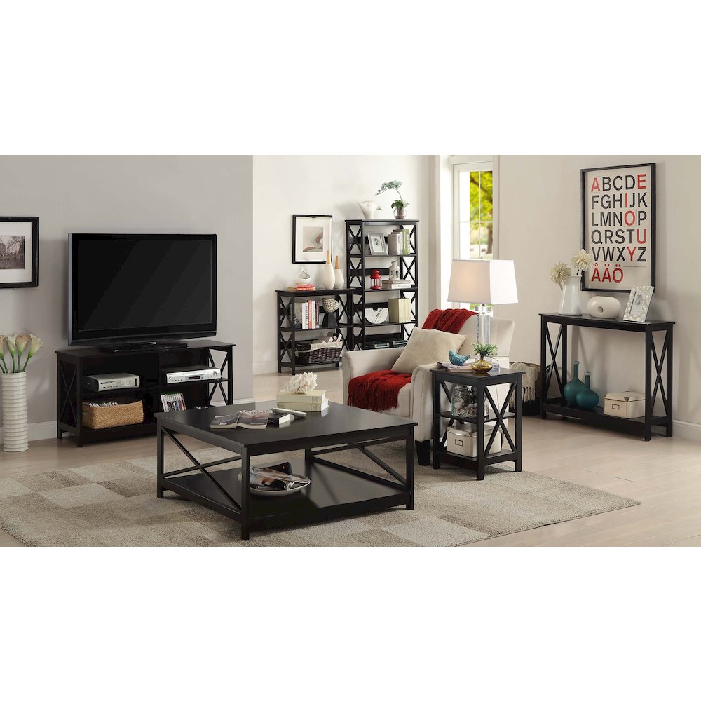Oxford End Table with Shelves Black. Picture 6