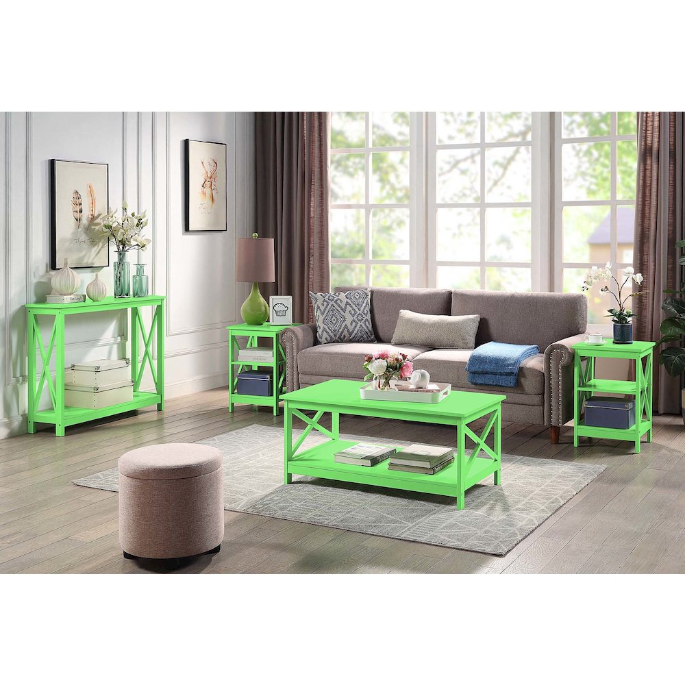 Oxford End Table with Shelves Lime. Picture 4