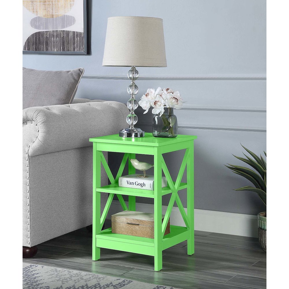 Oxford End Table with Shelves Lime. Picture 2