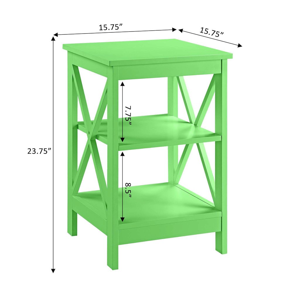 Oxford End Table with Shelves Lime. Picture 5