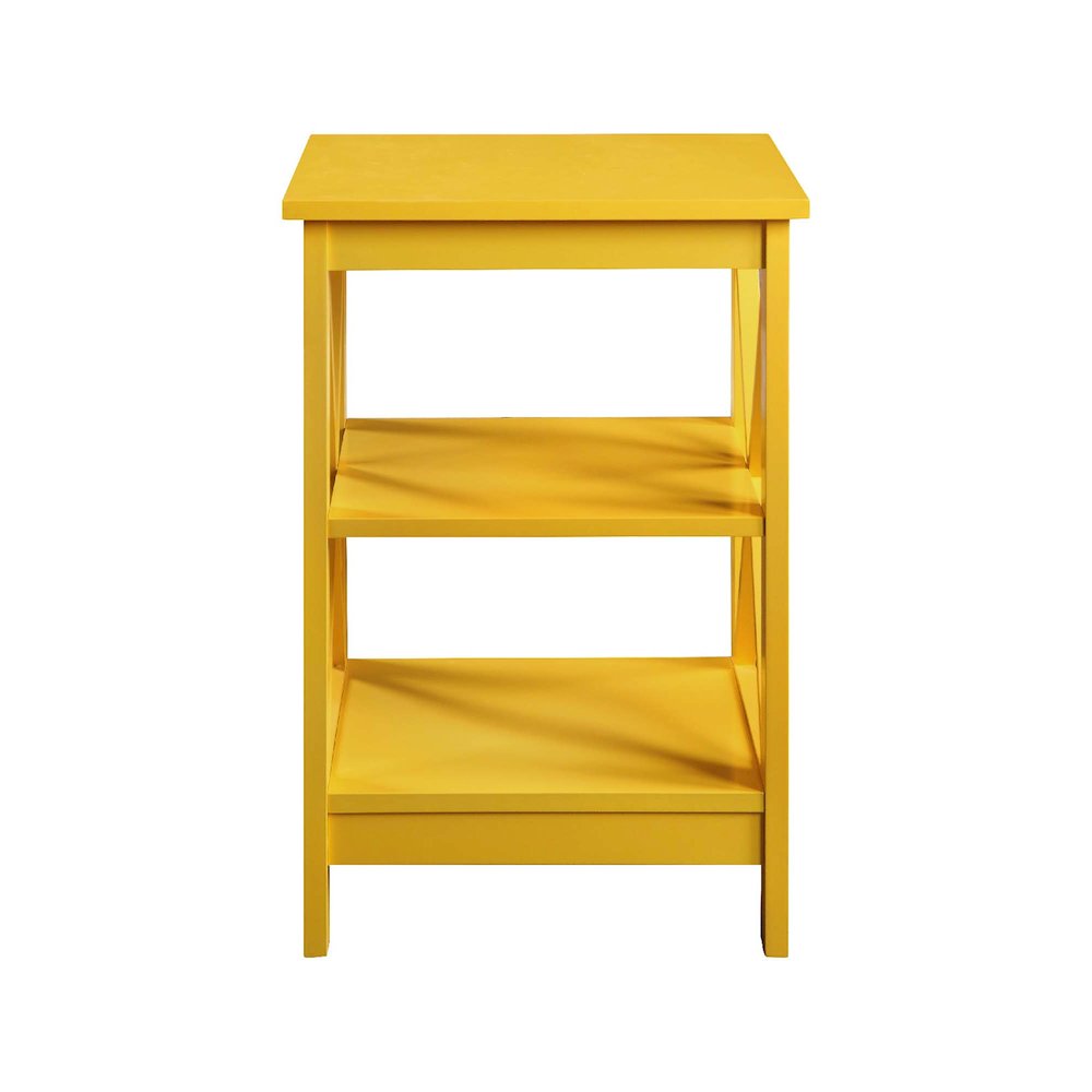 Oxford End Table with Shelves Yellow. Picture 4