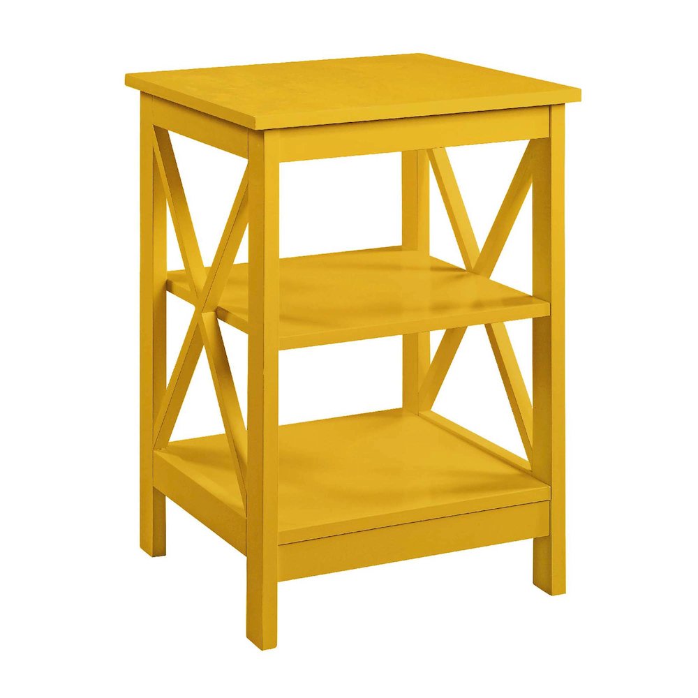 Oxford End Table with Shelves Yellow. Picture 1