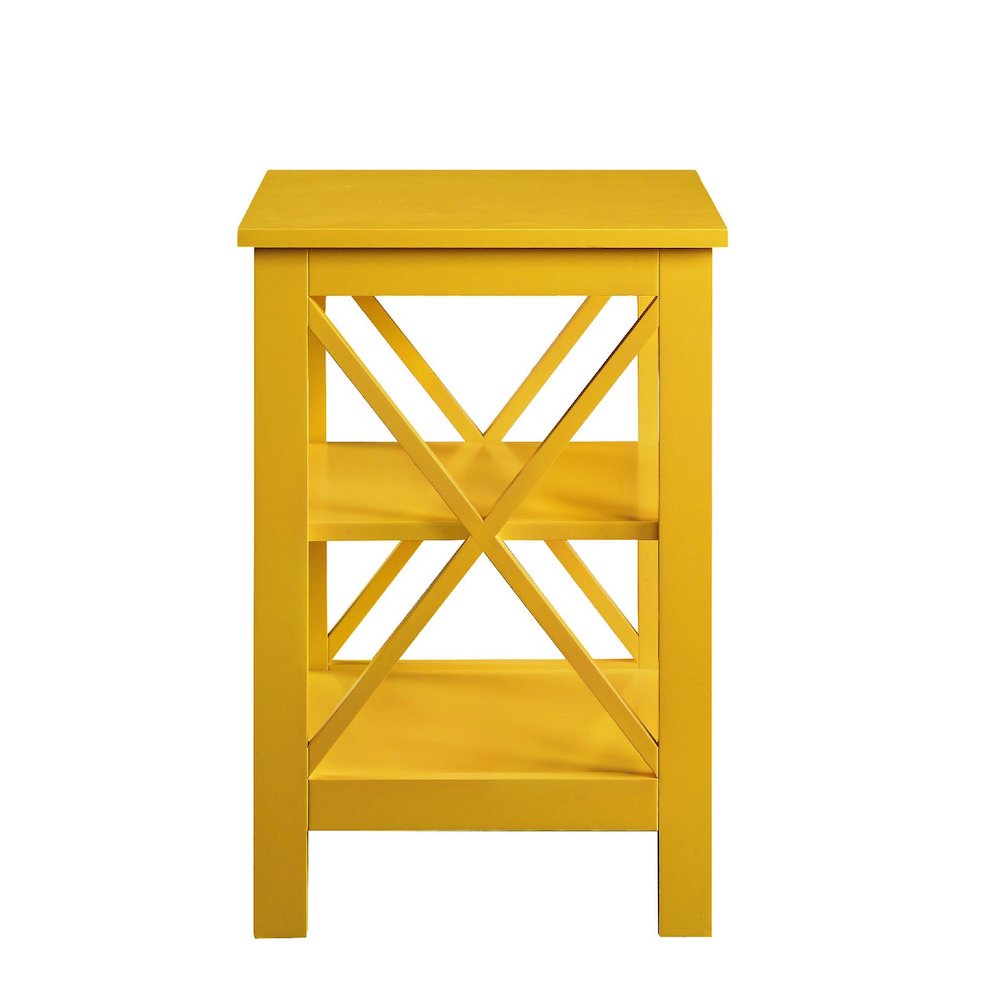 Oxford End Table with Shelves Yellow. Picture 5