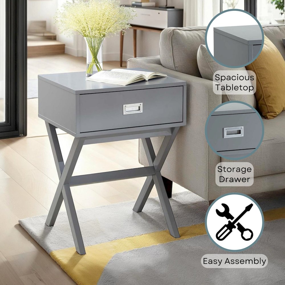 Designs2Go Landon 1 Drawer End Table. Picture 4