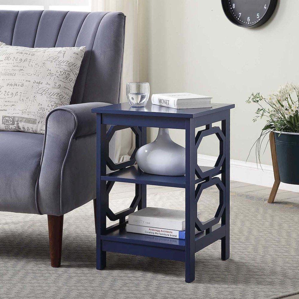 Omega End Table, Cobalt Blue. Picture 2
