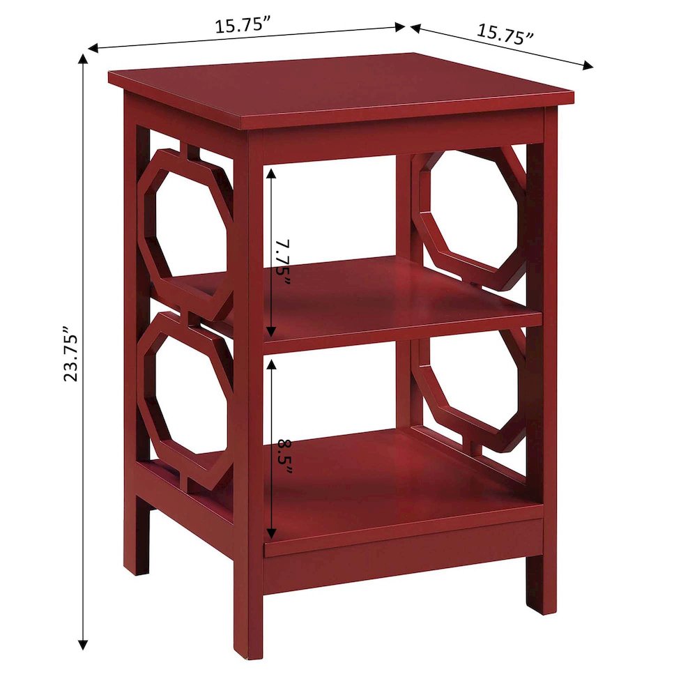 Omega End Table, Cranberry Red. Picture 5