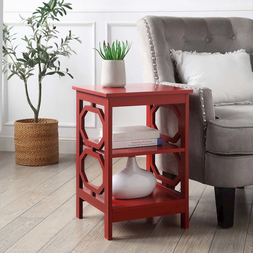Omega End Table, Cranberry Red. Picture 2