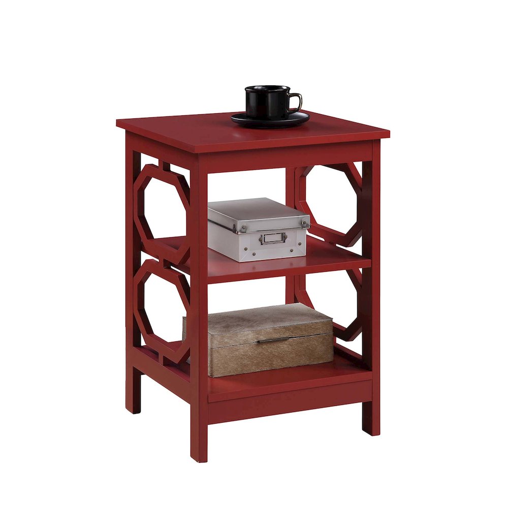 Omega End Table, Cranberry Red. Picture 3