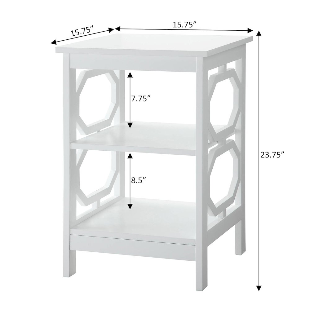 Omega End Table with Shelves. Picture 5