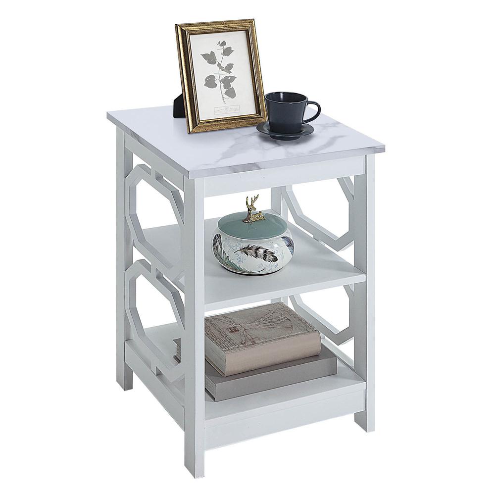 Omega End Table with Shelves. Picture 1