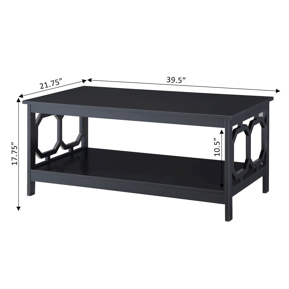Omega Coffee Table with Shelf Black. Picture 4