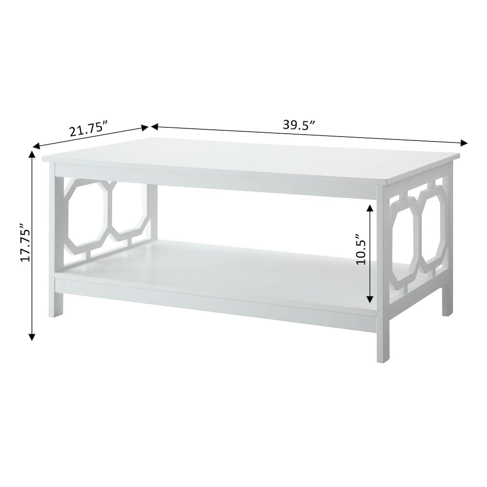 Omega Coffee Table with Shelf White. Picture 5