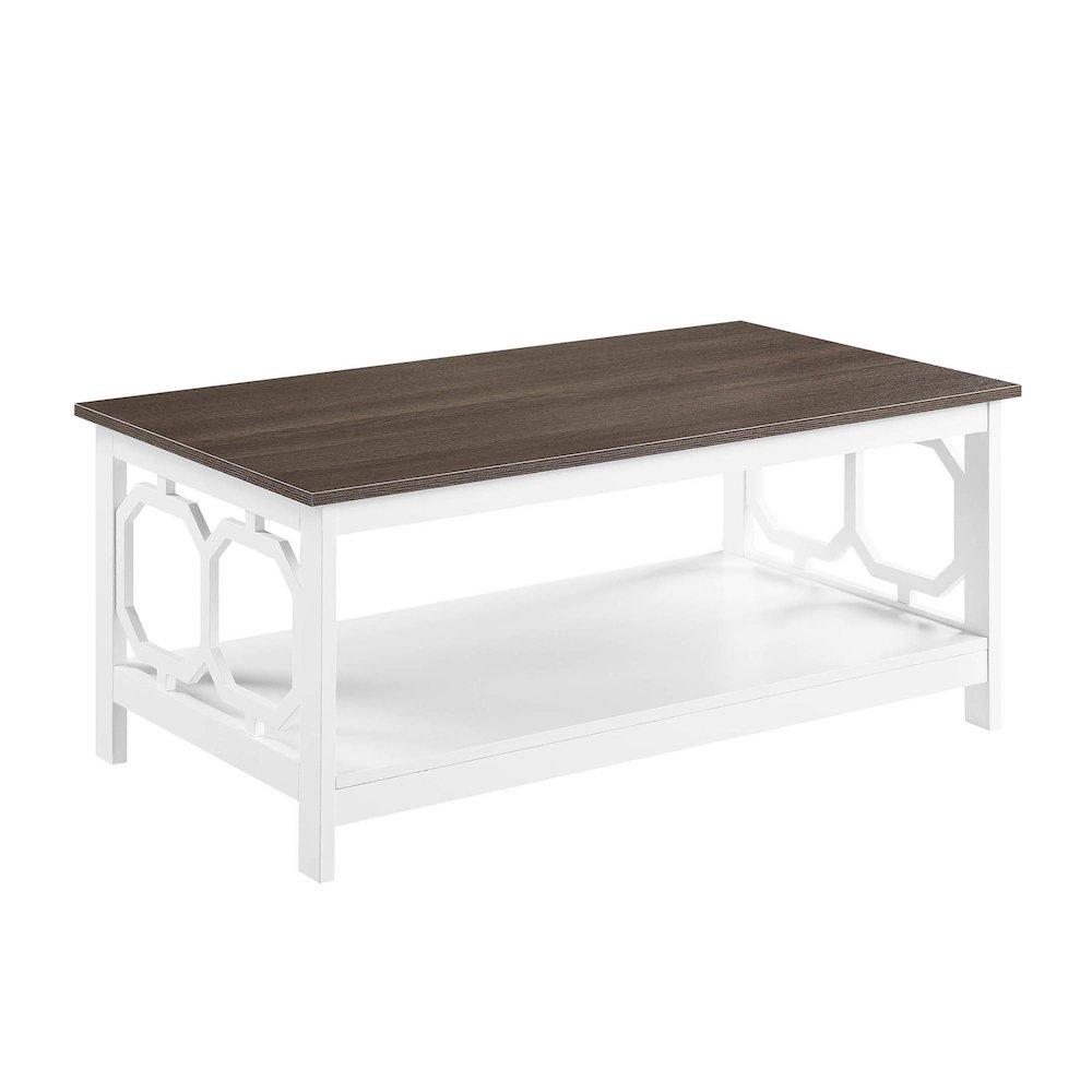 Omega Coffee Table with Shelf Driftwood/White. Picture 1