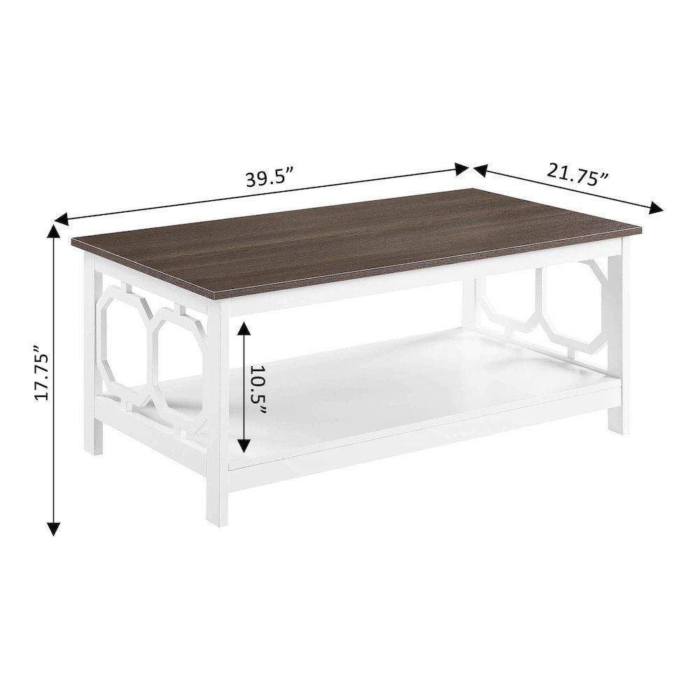 Omega Coffee Table with Shelf Driftwood/White. Picture 4