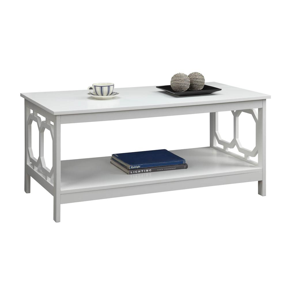 Omega Coffee Table with Shelf White. Picture 2