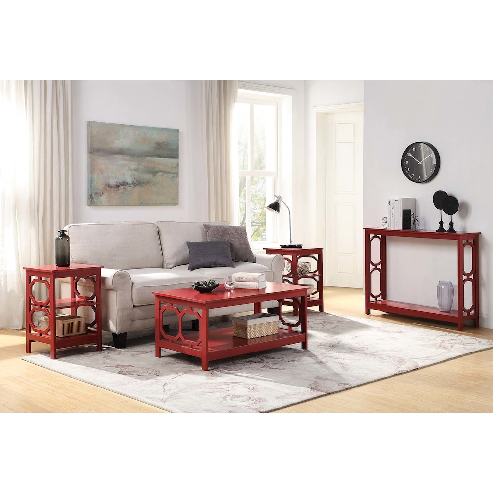 Omega Console Table, Cranberry Red. Picture 4