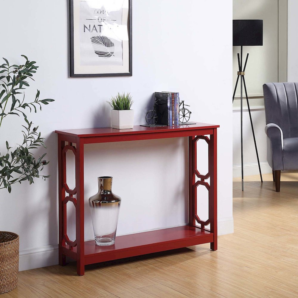 Omega Console Table, Cranberry Red. Picture 2