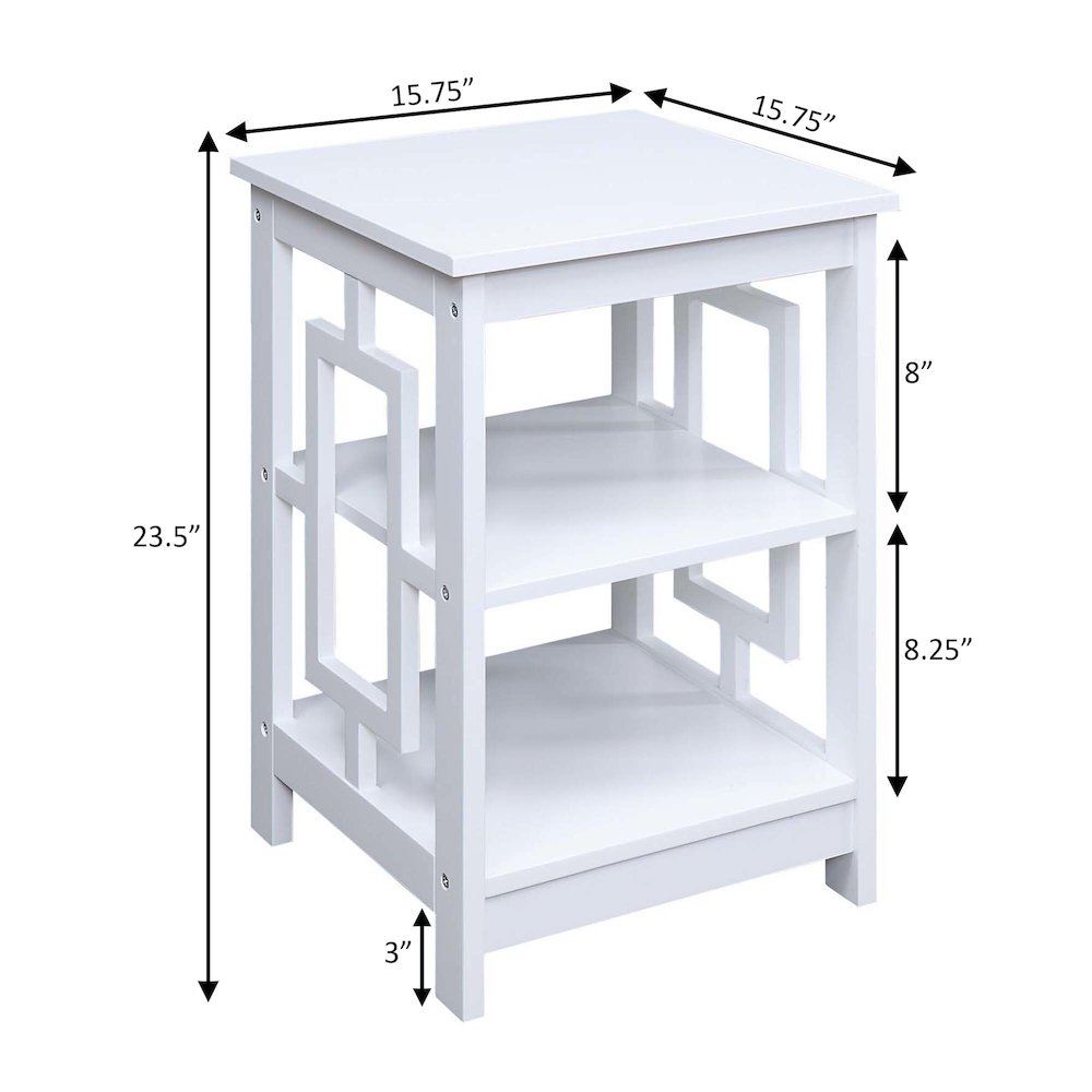 Town Square End Table with Shelves. Picture 3