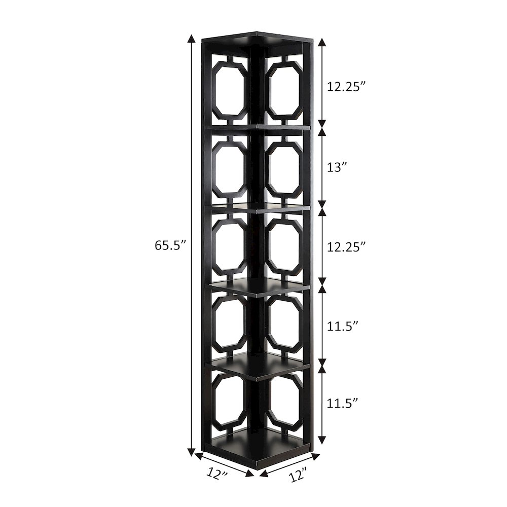 Omega 5 Tier Corner Bookcase. Picture 4