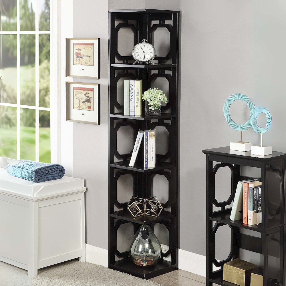 Omega 5 Tier Corner Bookcase. Picture 2