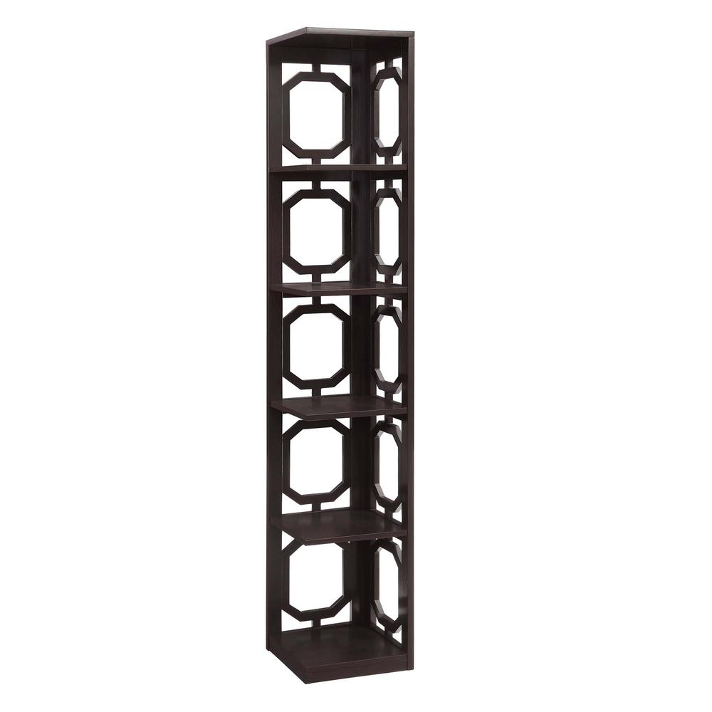 Omega 5 Tier Corner Bookcase. Picture 1