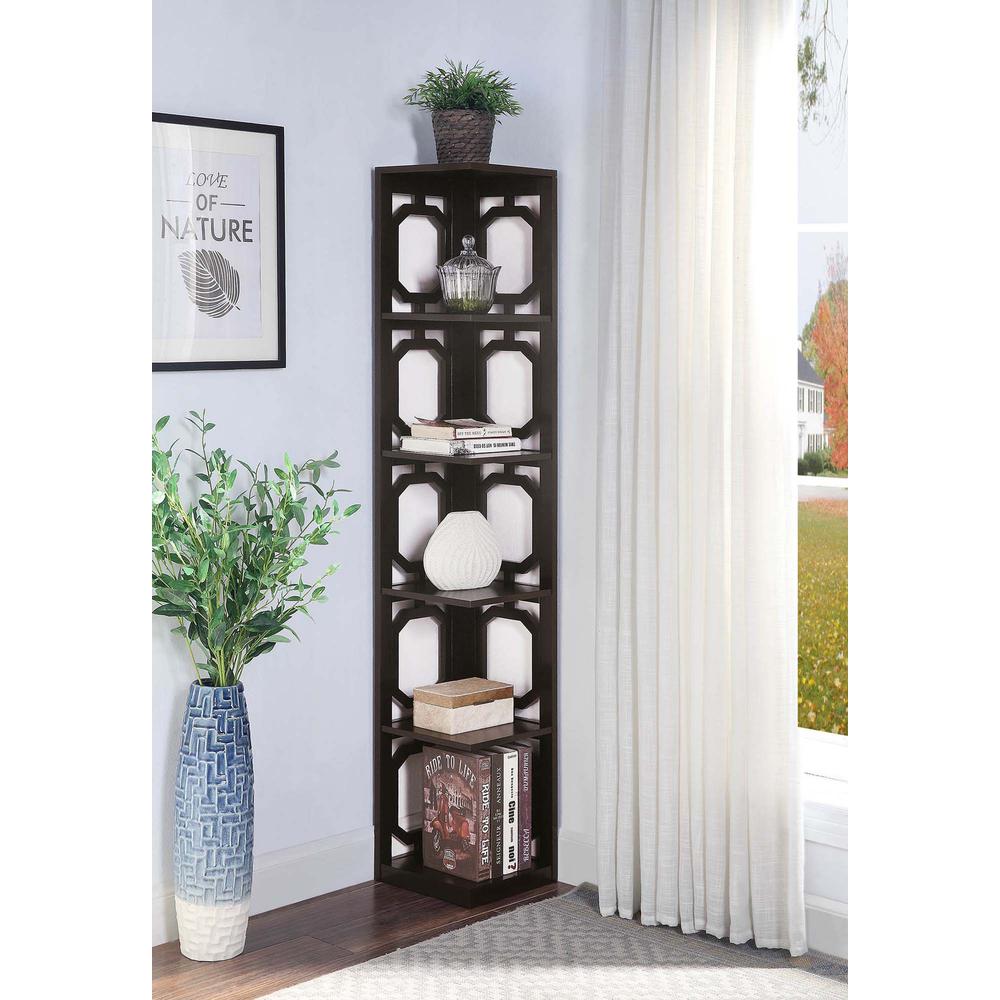 Omega 5 Tier Corner Bookcase. Picture 3