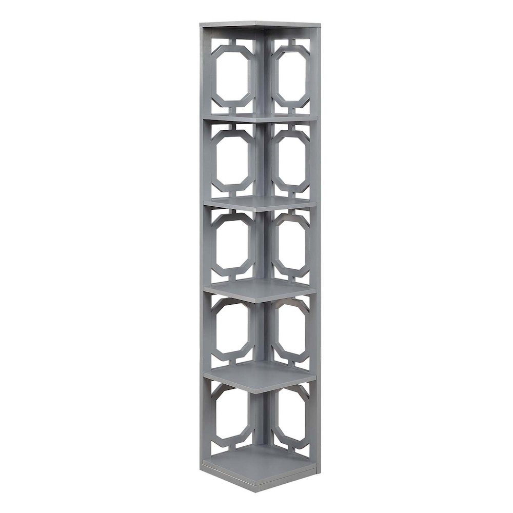 Omega 5 Tier Corner Bookcase. Picture 1