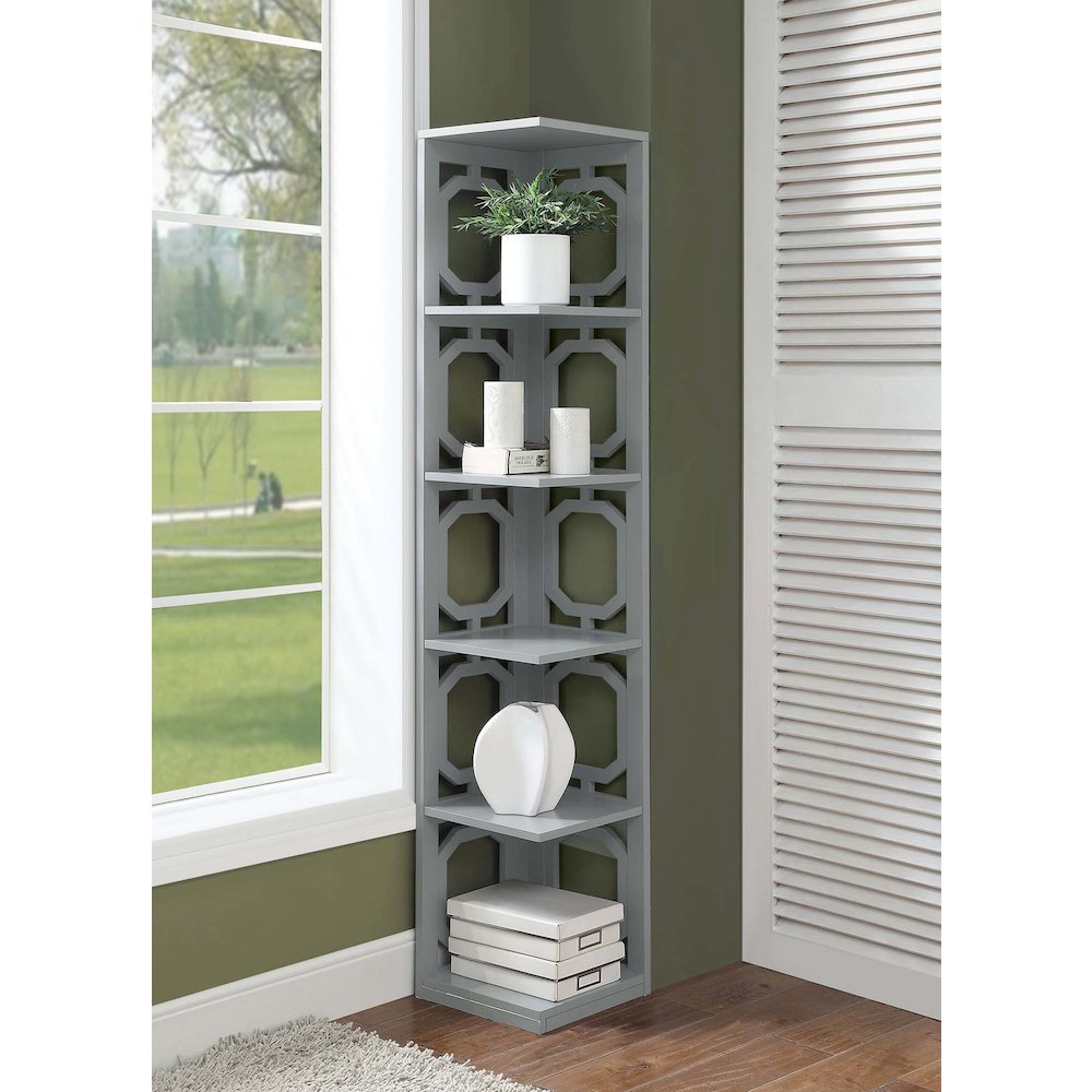 Omega 5 Tier Corner Bookcase. Picture 2