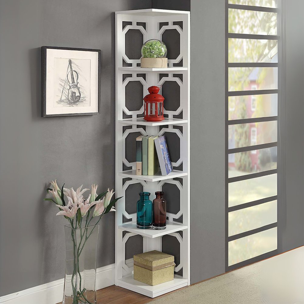Omega 5 Tier Corner Bookcase. Picture 2