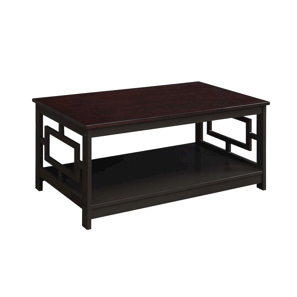 Town Square Coffee Table with Shelf, Espresso. Picture 1