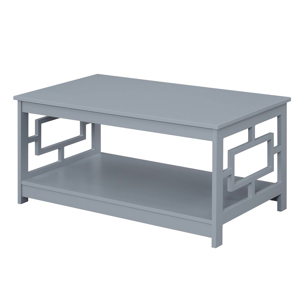 Town Square Coffee Table with Shelf, Gray. Picture 1
