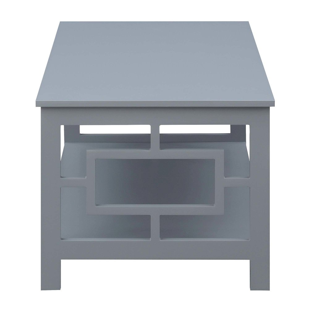 Town Square Coffee Table with Shelf, Gray. Picture 4