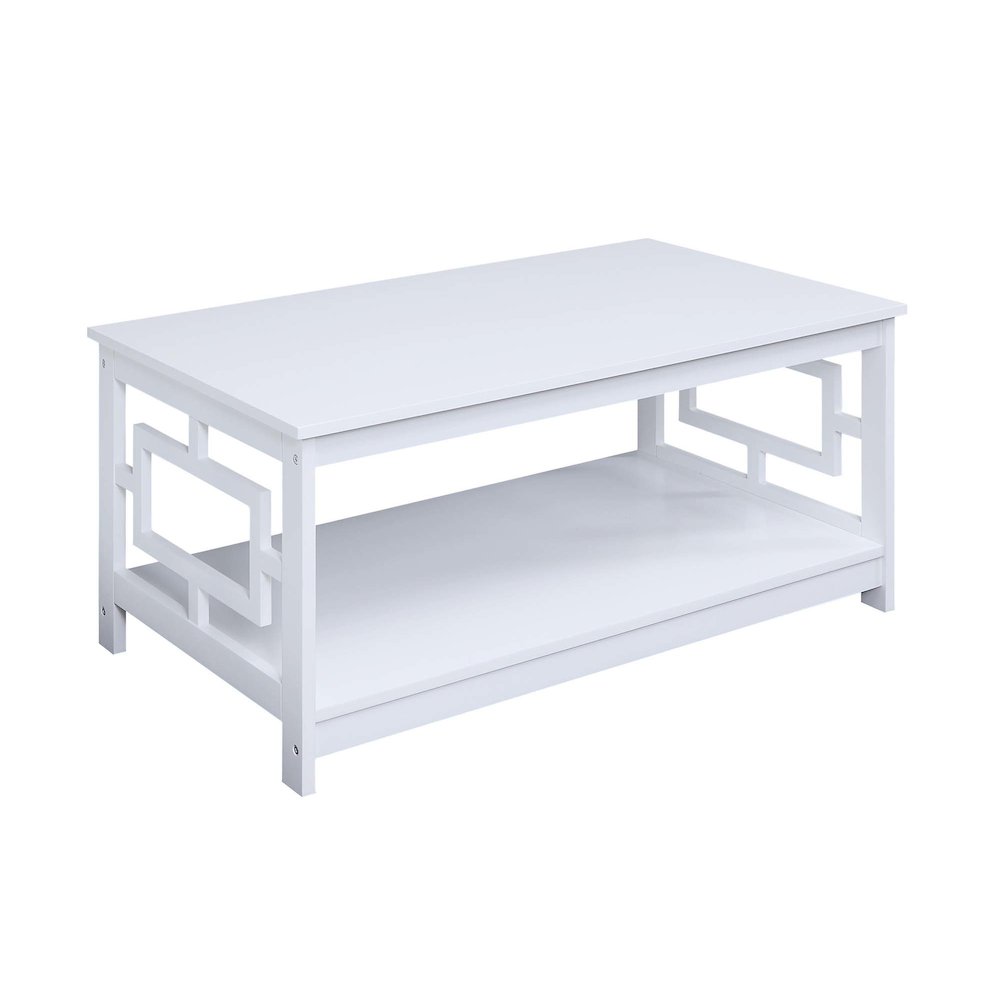 Town Square Coffee Table with Shelf, White. Picture 1