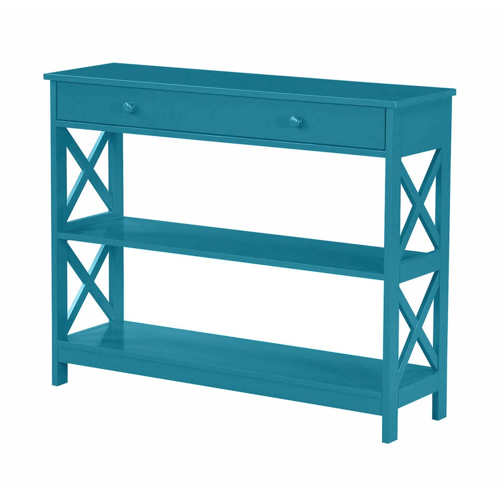 Oxford 1 Drawer Console Table with Shelves. Picture 1