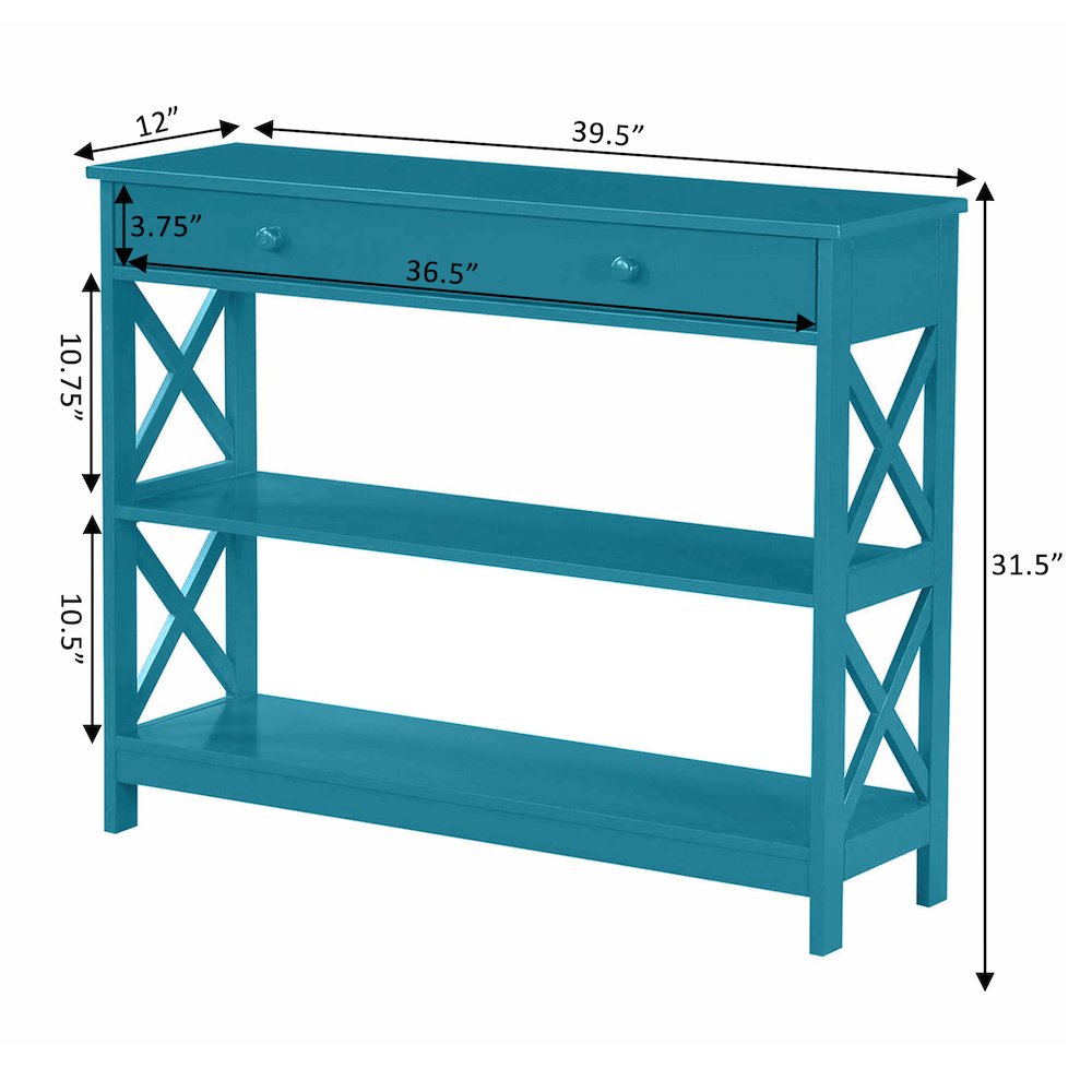 Oxford 1 Drawer Console Table with Shelves. Picture 6