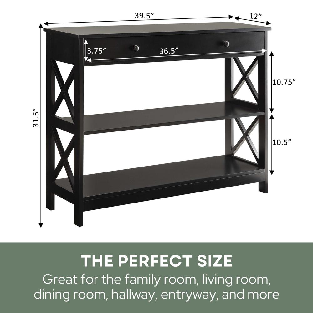 Oxford 1 Drawer Console Table with Shelves. Picture 8