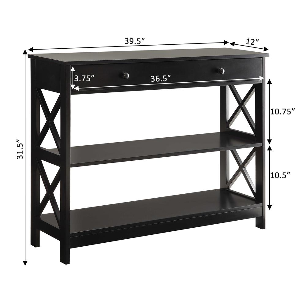 Oxford 1 Drawer Console Table with Shelves. Picture 9