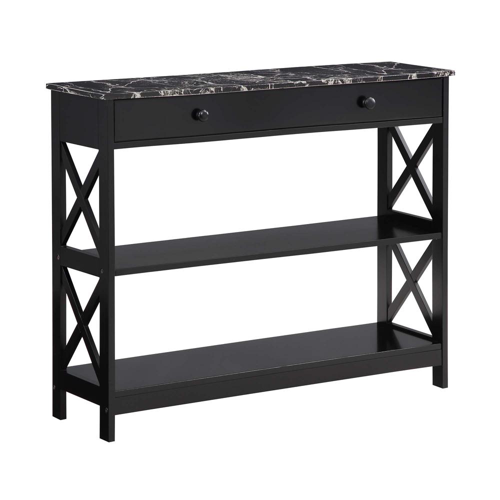 Oxford 1 Drawer Console Table with Shelves. Picture 1