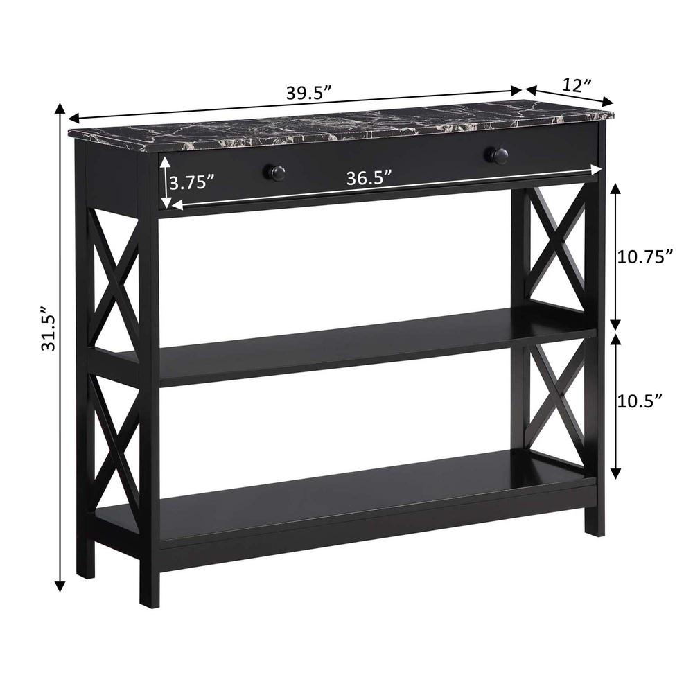 Oxford 1 Drawer Console Table with Shelves. Picture 5