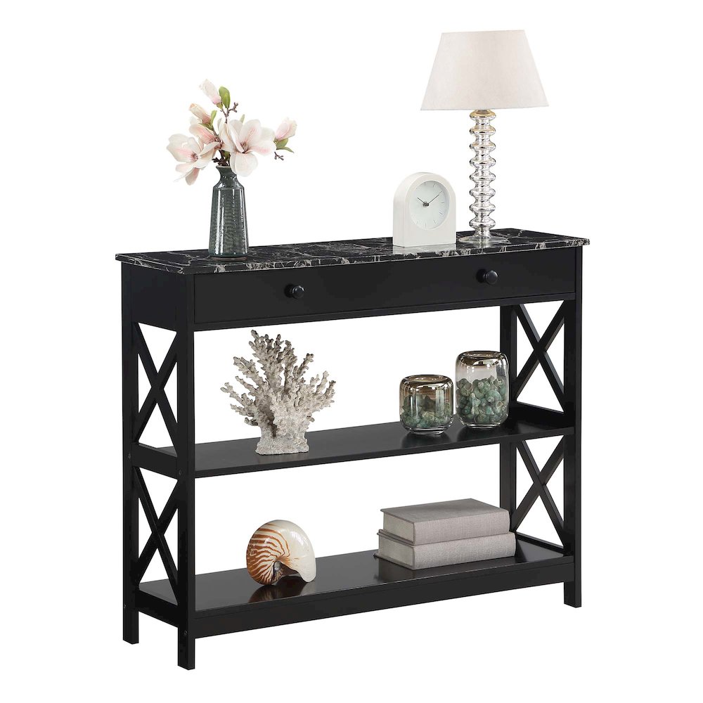 Oxford 1 Drawer Console Table with Shelves. Picture 3