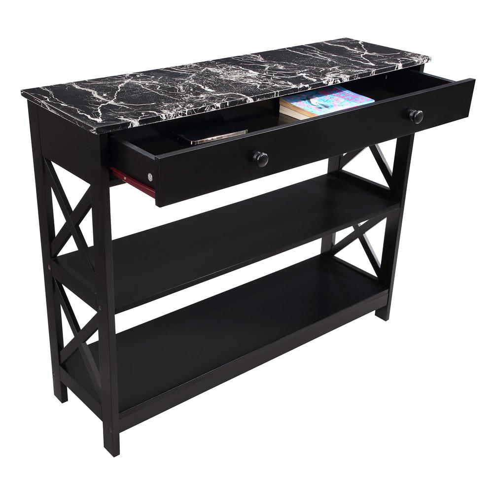 Oxford 1 Drawer Console Table with Shelves. Picture 3